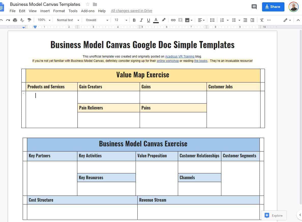 Google docs templates. Модель Canvas Google.