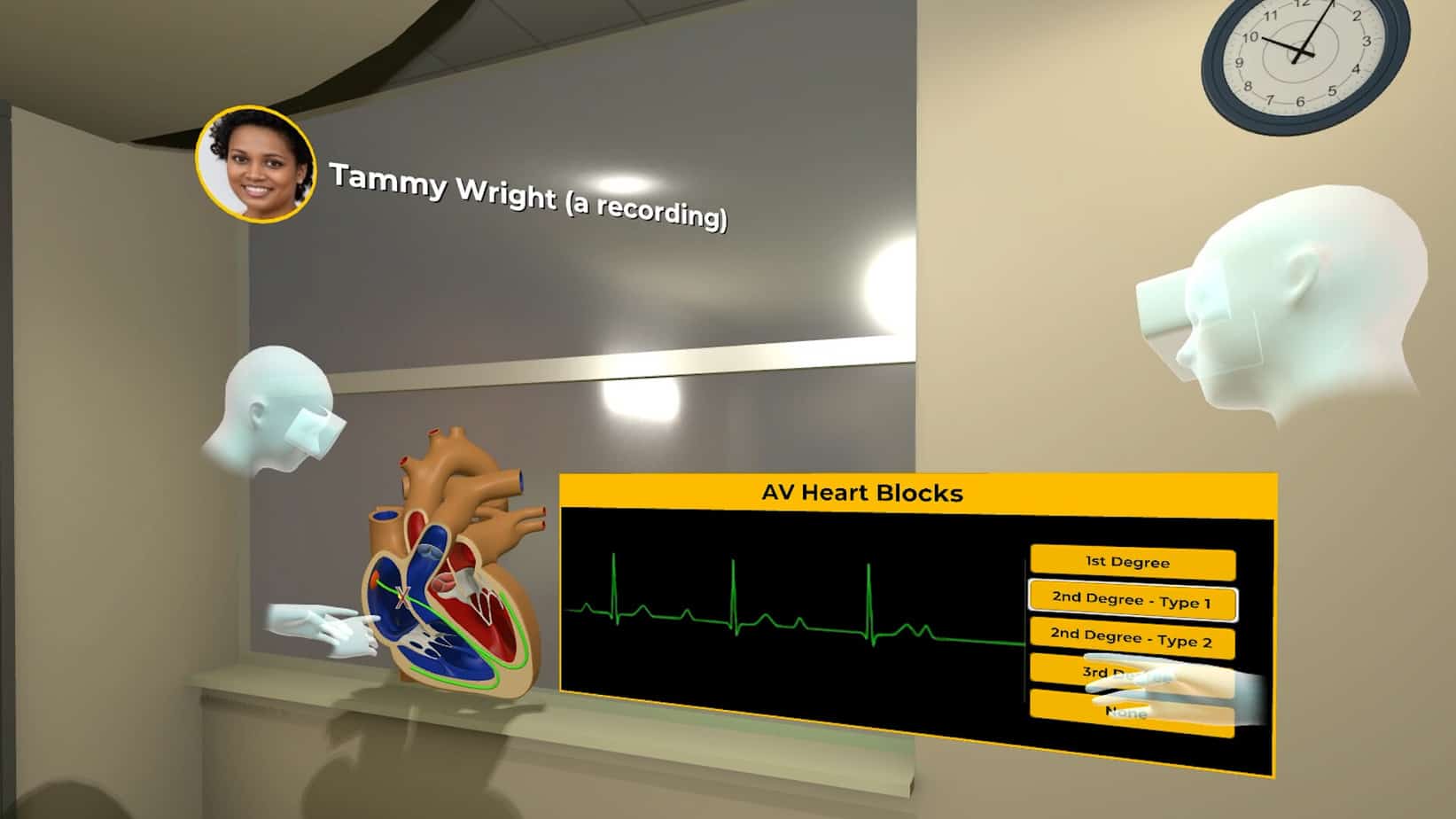 heart block visualization multiplayer virtual reality interactive menu