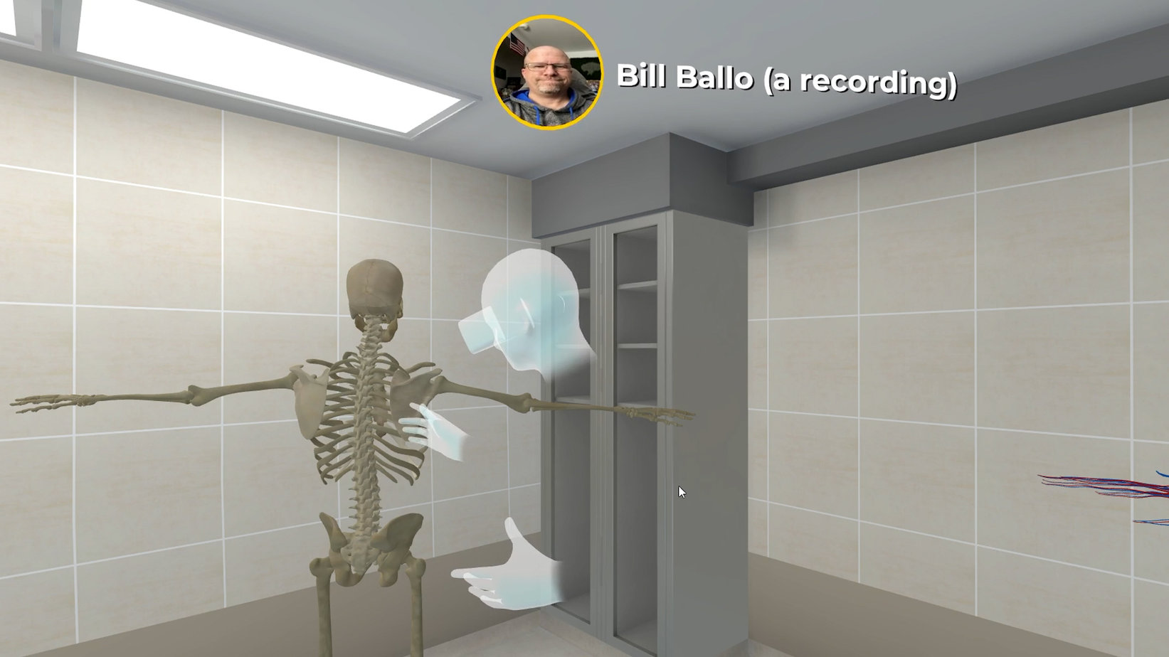 Basic human skeletal VR simulation